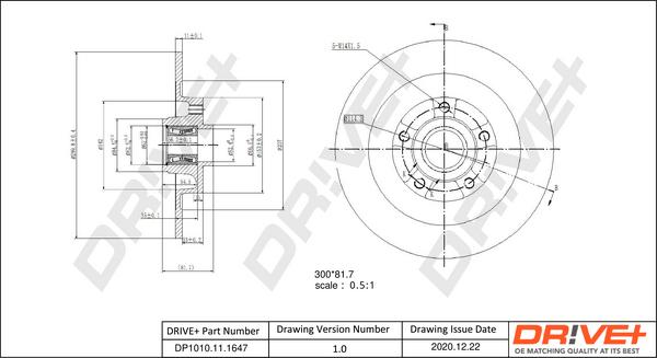 Dr!ve+ DP1010.11.1647 - Brake Disc autospares.lv