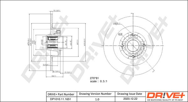 Dr!ve+ DP1010.11.1651 - Brake Disc autospares.lv