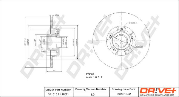 Dr!ve+ DP1010.11.1652 - Brake Disc autospares.lv