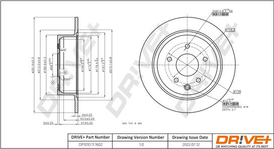 Dr!ve+ DP1010.11.1602 - Brake Disc autospares.lv