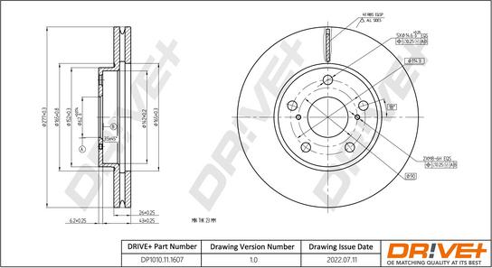 Dr!ve+ DP1010.11.1607 - Brake Disc autospares.lv