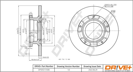 Dr!ve+ DP1010.11.1618 - Brake Disc autospares.lv