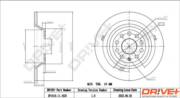 Dr!ve+ DP1010.11.1633 - Brake Disc autospares.lv