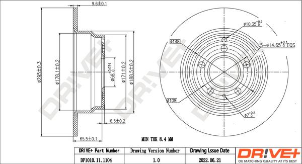 Dr!ve+ DP1010.11.1104 - Brake Disc autospares.lv