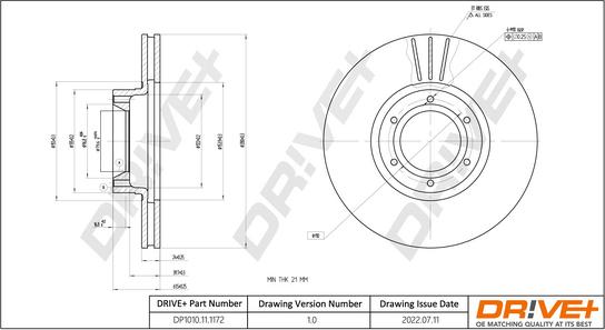 Dr!ve+ DP1010.11.1172 - Brake Disc autospares.lv