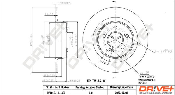 Dr!ve+ DP1010.11.1390 - Brake Disc autospares.lv