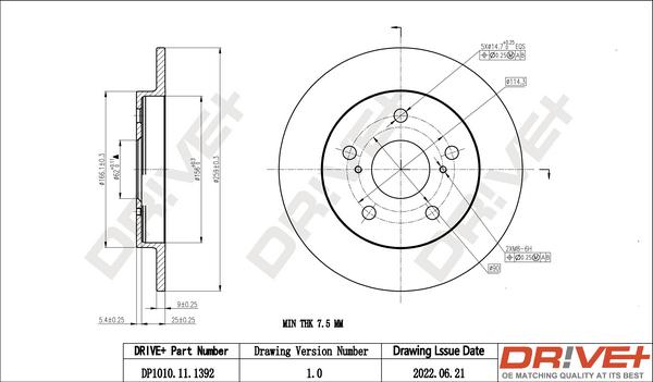 Dr!ve+ DP1010.11.1392 - Brake Disc autospares.lv