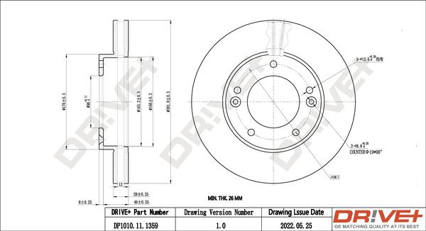 Dr!ve+ DP1010.11.1359 - Brake Disc autospares.lv