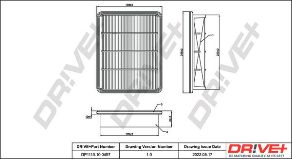 Dr!ve+ DP1110.10.0497 - Air Filter, engine autospares.lv