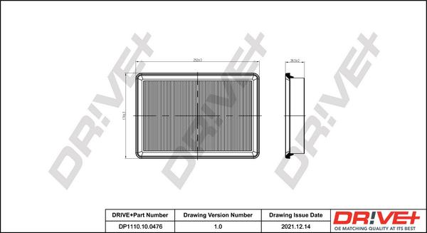 Dr!ve+ DP1110.10.0476 - Air Filter, engine autospares.lv