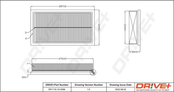 Dr!ve+ DP1110.10.0596 - Air Filter, engine autospares.lv