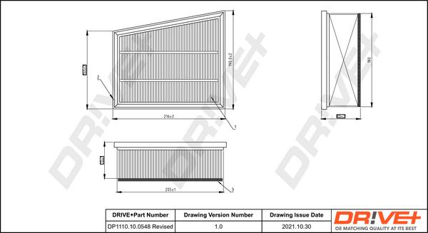 Dr!ve+ DP1110.10.0548 - Air Filter, engine autospares.lv