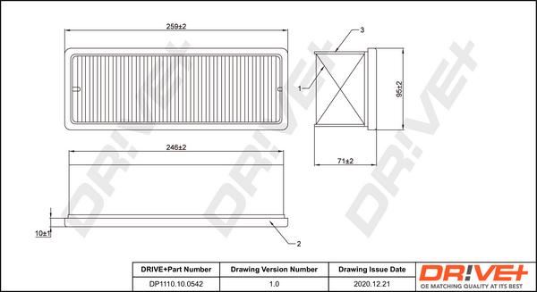 Dr!ve+ DP1110.10.0542 - Air Filter, engine autospares.lv