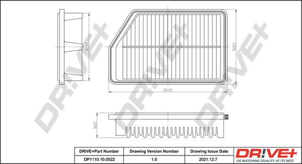 Dr!ve+ DP1110.10.0522 - Air Filter, engine autospares.lv