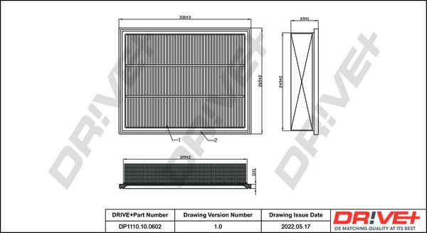 Dr!ve+ DP1110.10.0602 - Air Filter, engine autospares.lv