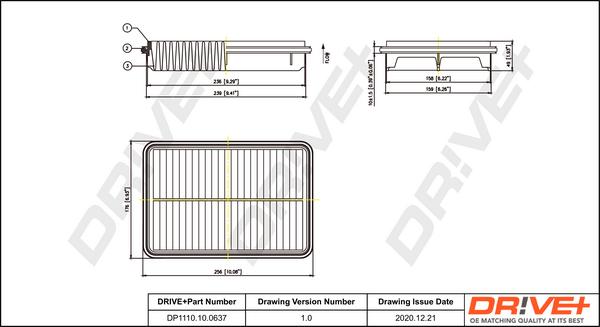 Dr!ve+ DP1110.10.0637 - Air Filter, engine autospares.lv