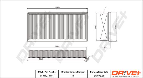 Dr!ve+ DP1110.10.0041 - Air Filter, engine autospares.lv