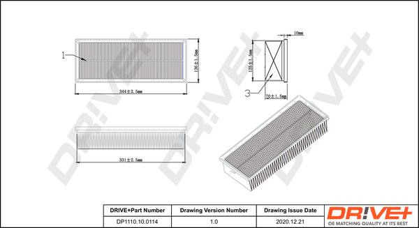 Dr!ve+ DP1110.10.0114 - Air Filter, engine autospares.lv