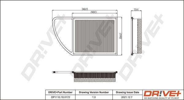 Dr!ve+ DP1110.10.0172 - Air Filter, engine autospares.lv