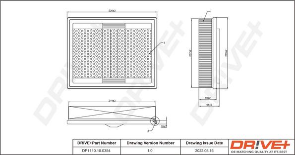 Dr!ve+ DP1110.10.0354 - Air Filter, engine autospares.lv