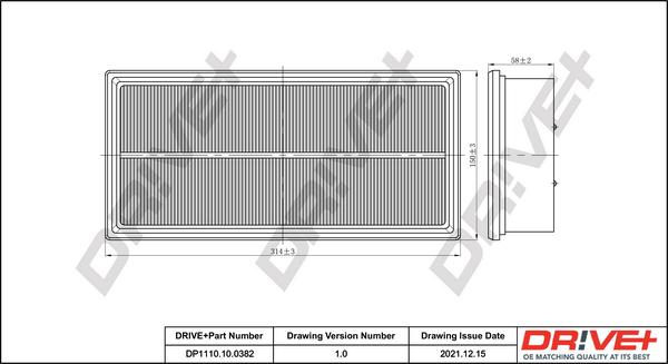 Dr!ve+ DP1110.10.0382 - Air Filter, engine autospares.lv