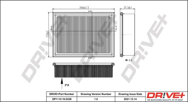 Dr!ve+ DP1110.10.0336 - Air Filter, engine autospares.lv