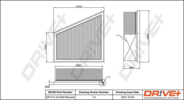 Dr!ve+ DP1110.10.0220 - Air Filter, engine autospares.lv