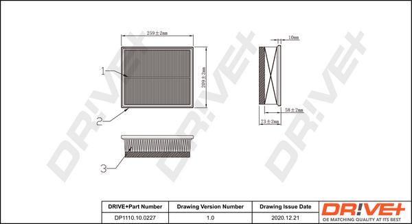 Dr!ve+ DP1110.10.0227 - Air Filter, engine autospares.lv