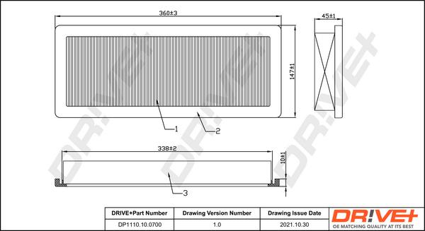 Dr!ve+ DP1110.10.0700 - Air Filter, engine autospares.lv