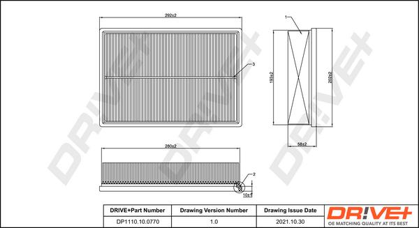 Dr!ve+ DP1110.10.0770 - Air Filter, engine autospares.lv