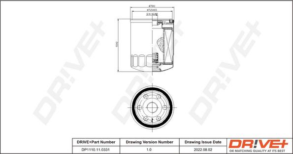 Dr!ve+ DP1110.11.0331 - Oil Filter autospares.lv