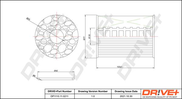 Dr!ve+ DP1110.11.0211 - Oil Filter autospares.lv