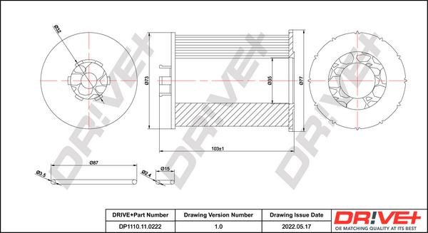 Dr!ve+ DP1110.11.0222 - Oil Filter autospares.lv