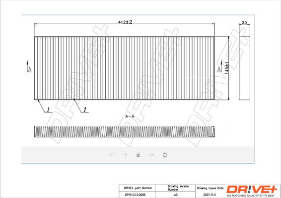 Dr!ve+ DP1110.12.0096 - Filter, interior air autospares.lv