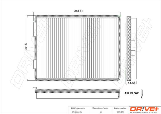 Dr!ve+ DP1110.12.0190 - Filter, interior air autospares.lv