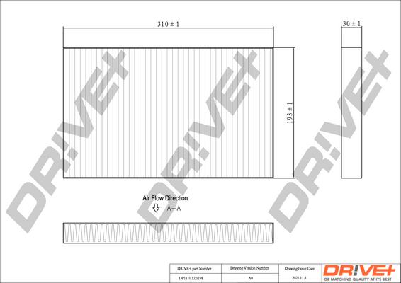 Dr!ve+ DP1110.12.0198 - Filter, interior air autospares.lv