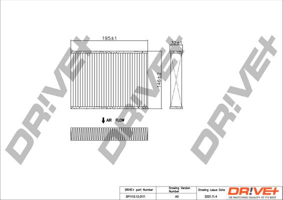 Dr!ve+ DP1110.12.0111 - Filter, interior air autospares.lv