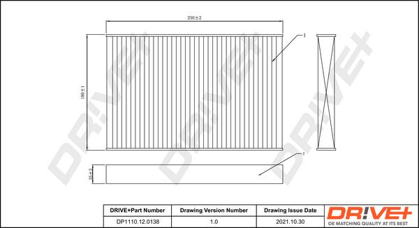 Dr!ve+ DP1110.12.0138 - Filter, interior air autospares.lv