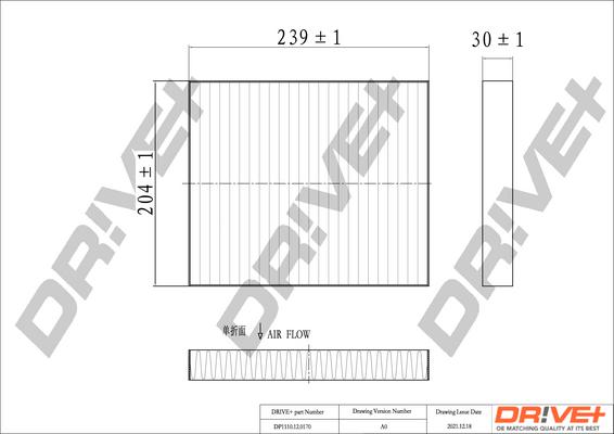 Dr!ve+ DP1110.12.0170 - Filter, interior air autospares.lv