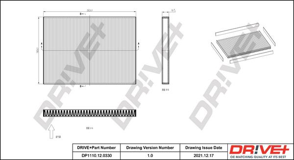 Dr!ve+ DP1110.12.0330 - Filter, interior air autospares.lv