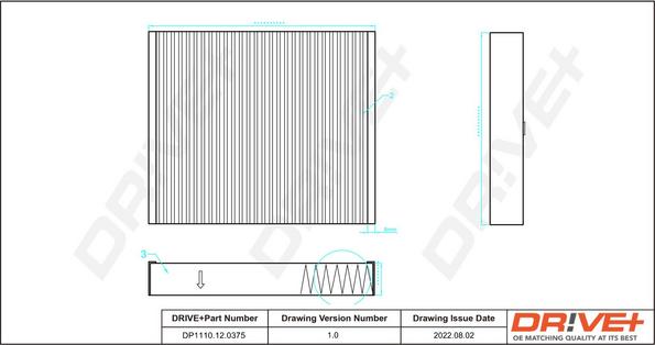 Dr!ve+ DP1110.12.0375 - Filter, interior air autospares.lv