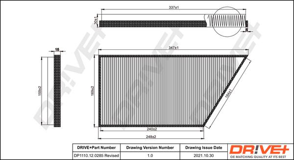 Dr!ve+ DP1110.12.0285 - Filter, interior air autospares.lv