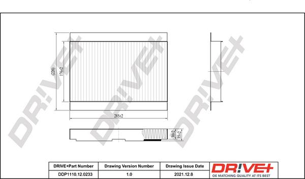 Dr!ve+ DP1110.12.0233 - Filter, interior air autospares.lv