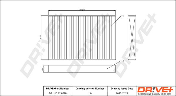 Dr!ve+ DP1110.12.0278 - Filter, interior air autospares.lv