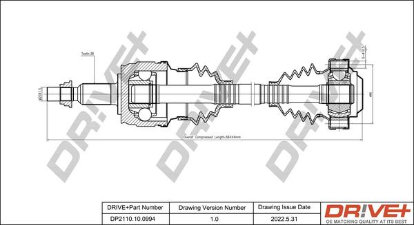 Dr!ve+ DP2110.10.0994 - Drive Shaft autospares.lv