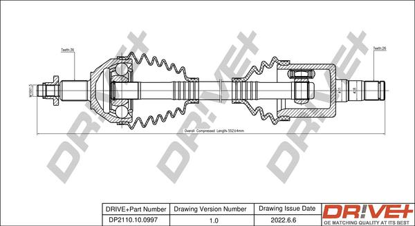 Dr!ve+ DP2110.10.0997 - Drive Shaft autospares.lv