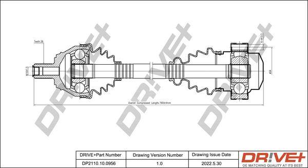 Dr!ve+ DP2110.10.0956 - Drive Shaft autospares.lv