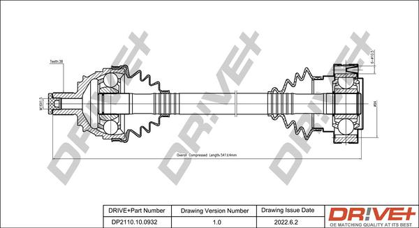 Dr!ve+ DP2110.10.0932 - Drive Shaft autospares.lv