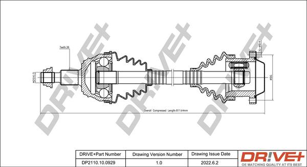 Dr!ve+ DP2110.10.0929 - Drive Shaft autospares.lv