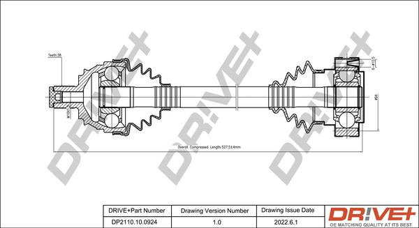 Dr!ve+ DP2110.10.0924 - Drive Shaft autospares.lv